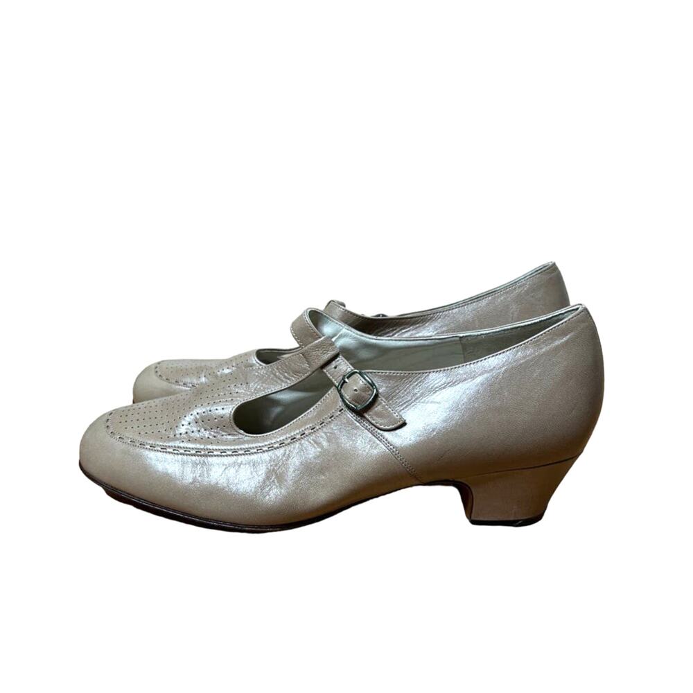 Vintage Spiess 7.5 Occupational ORTHO Comfort Shoes Low Heels Leather Beige NEW